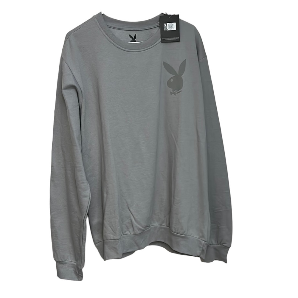 PLAYBOY long sleeve comfy gray cotton mens XL